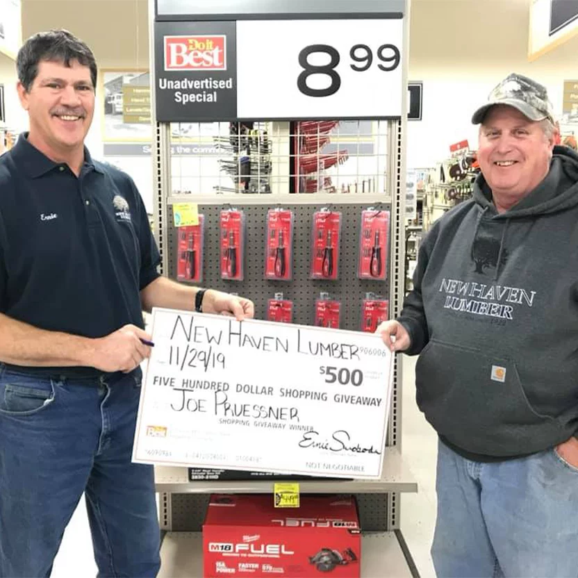 Hermann Lumber $500 giveaway Joe