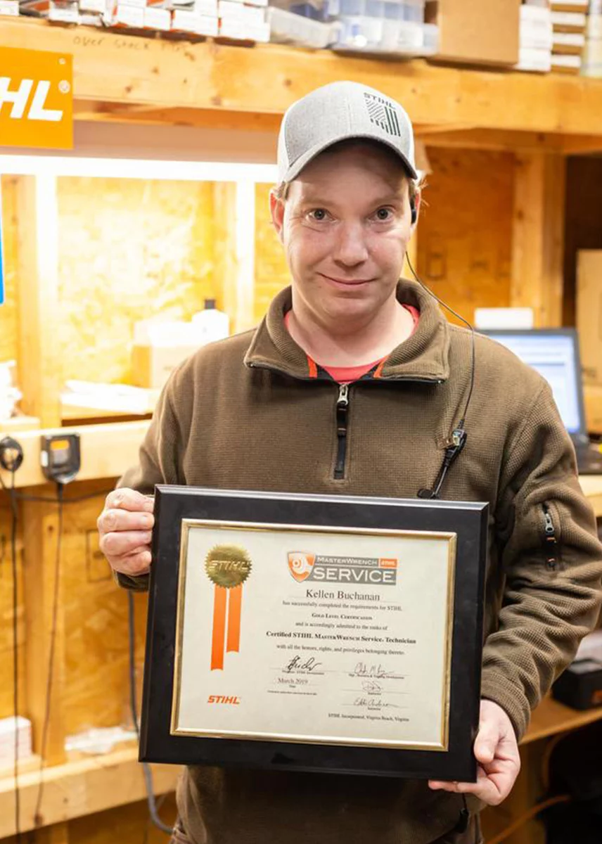 Kellen Buchanan -- Gold Certified Stihl Technician