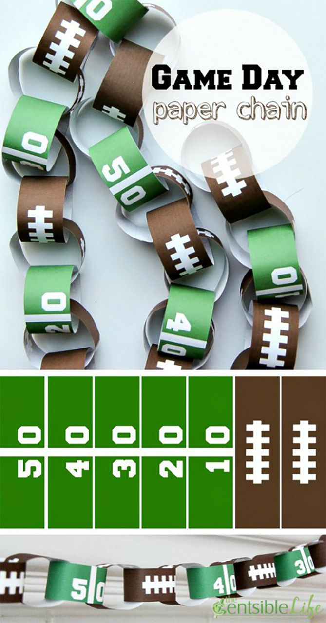 Football themed paper chains