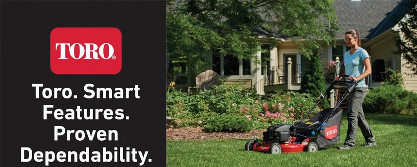 Women Mowing Grass with Toro Mower.