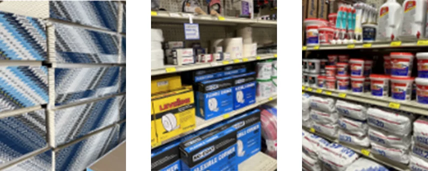 drywall selection at kellogg supply