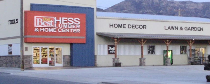 Storefront of Hess Lumber