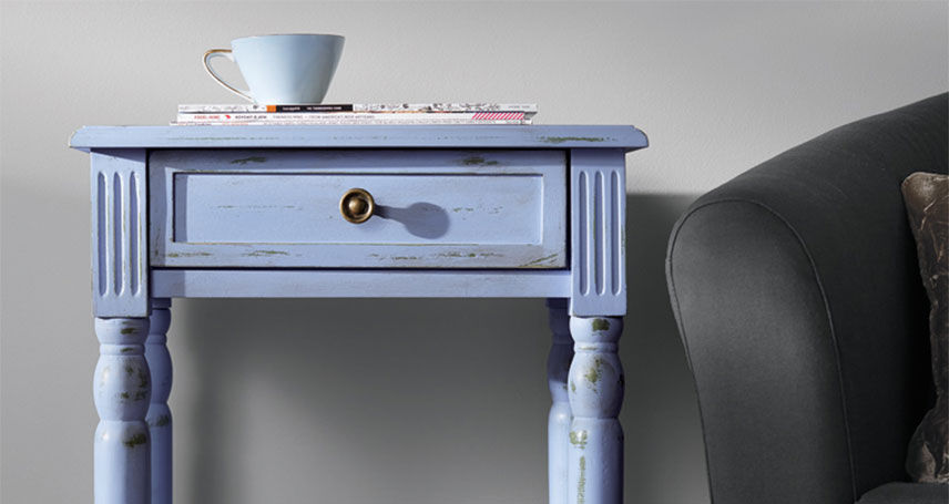 Chalky blue side table