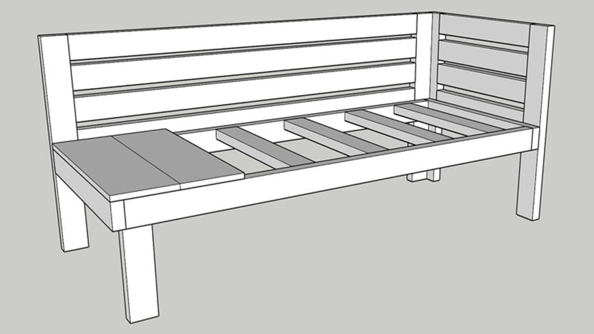 Daybed frame interior illustration