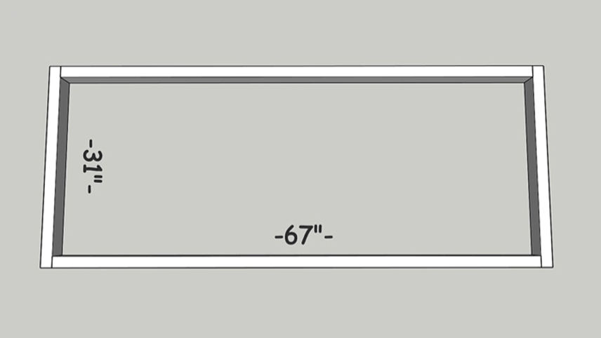 Daybed frame outer dimensions illustration