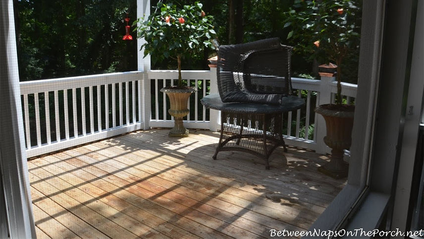 Moved deck furniture in preparation