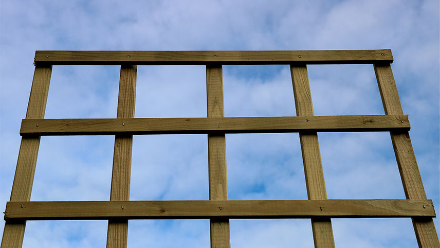 Standing wood trellis