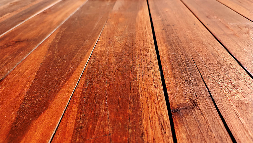 Close-up of deck stain color