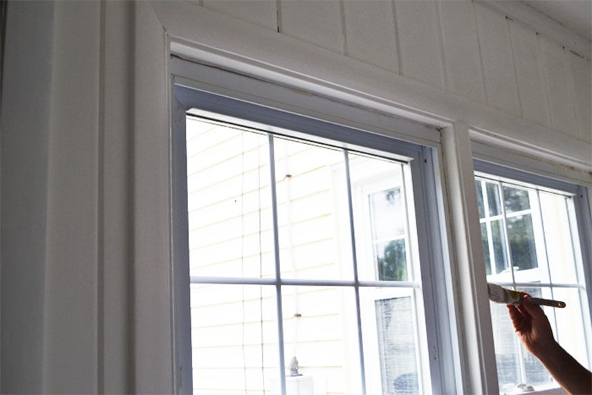 Cutting in paint around a window