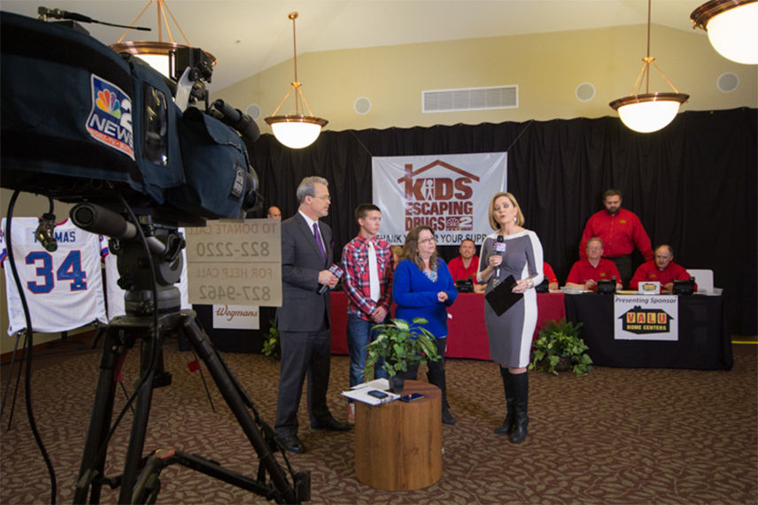 Kids Escaping drugs event being filmed for the news