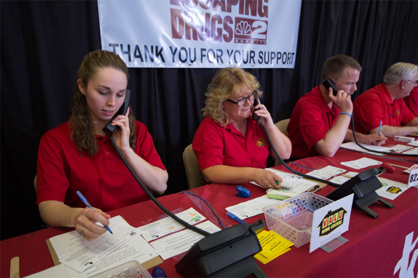 Valu Home Centers presented Kids Escaping Drugs with a check for $32,180 during a live televent broadcasted on April 7, 2017.
