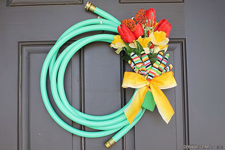 garden hose wreath