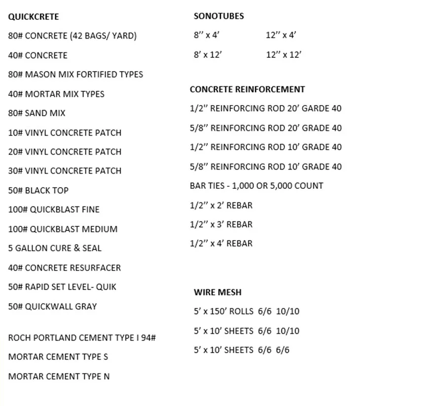 Lumber & Building Materials