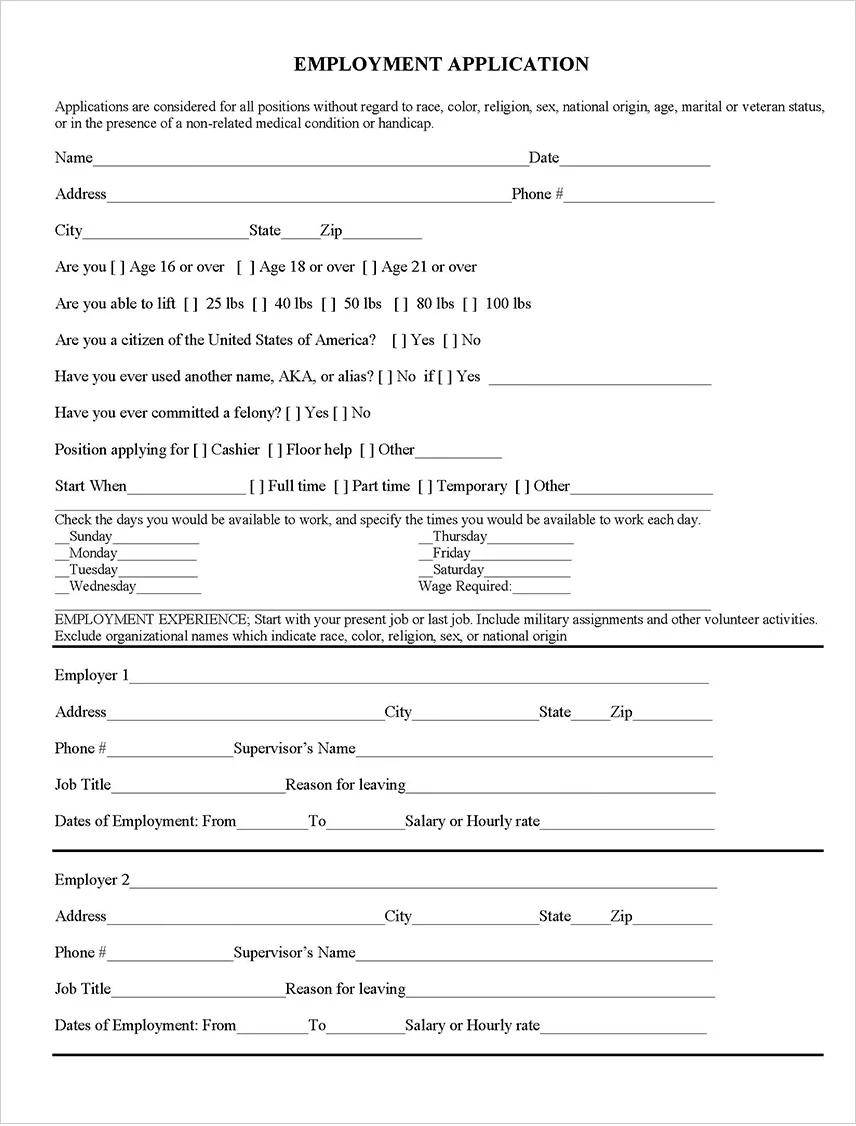 Employment Application