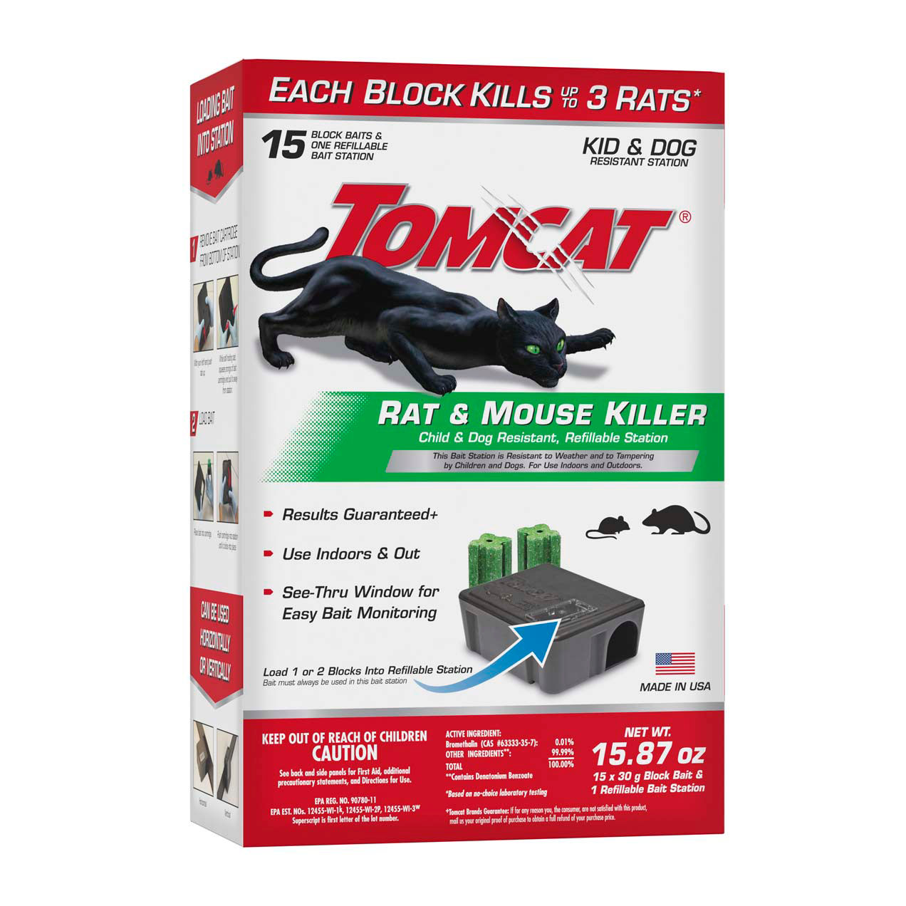 TOMCAT Refillable Bait Station Rat & Mouse Killer (15-Refill