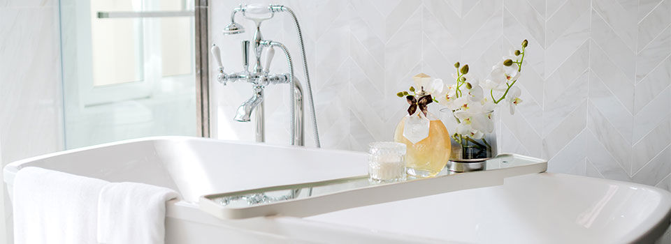 A clean white bathtub