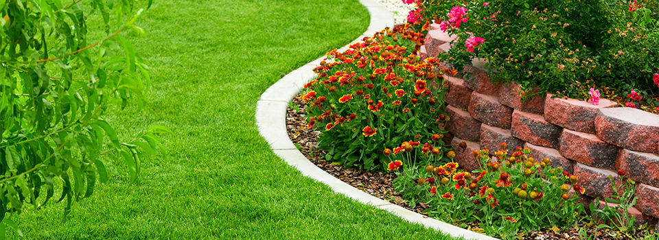 A brick retaining wall