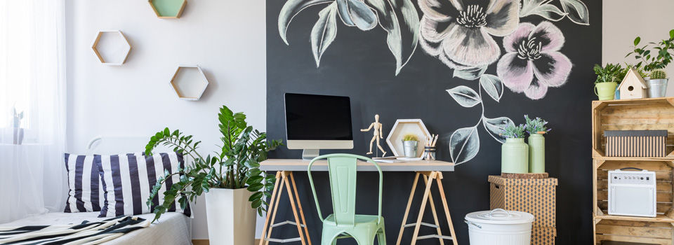 DIY chalkboard wall at home