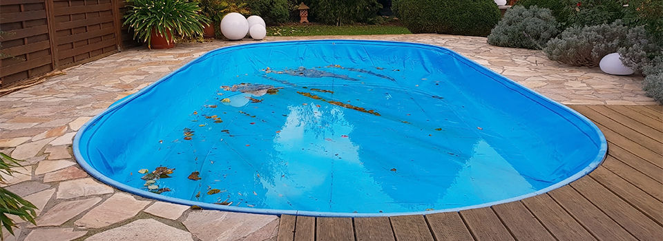 A closed pool during winter