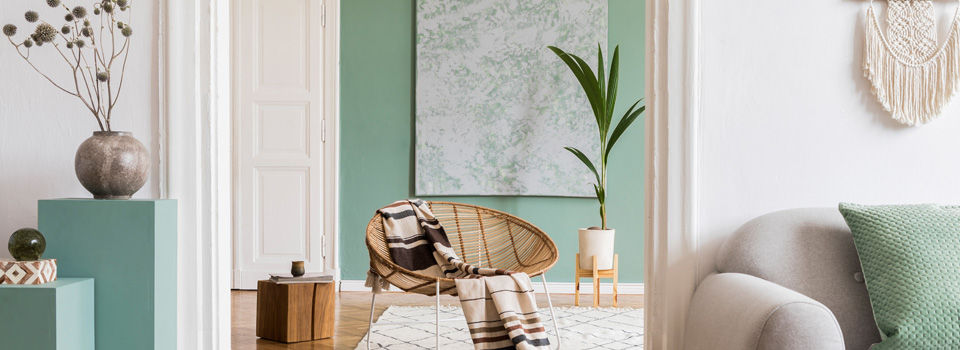 Green colored room