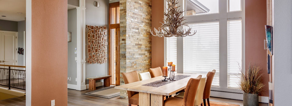 Complimentary color scheme dining room orange