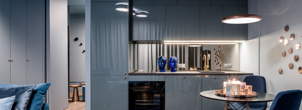 Monochromatic color schemem kitchen and dining room