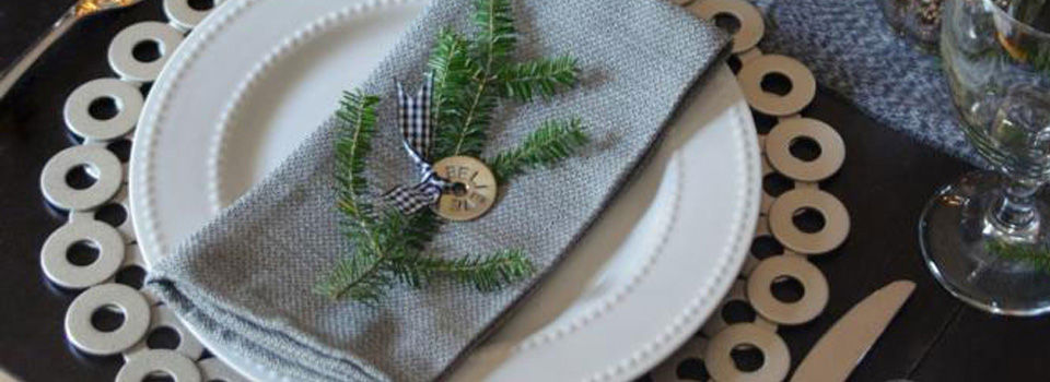 DIY holiday decor table setting