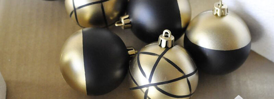 diy spray painted holiday ornaments