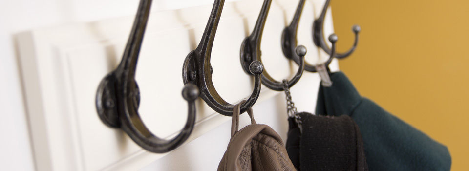wall mounted coat rack with coats