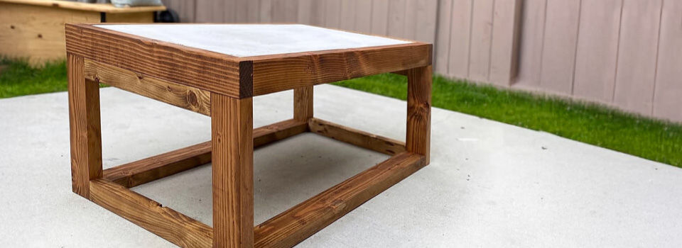 outdoor concrete coffee table