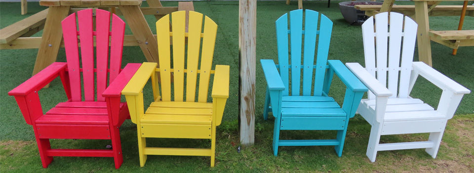 Lawn chairs in a row