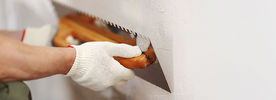 Plastering a wall