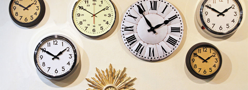 Clocks on a wall to spray paint