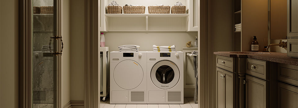 An organized laundry room