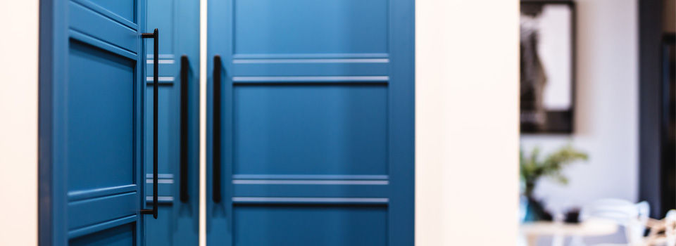 blue closet doors