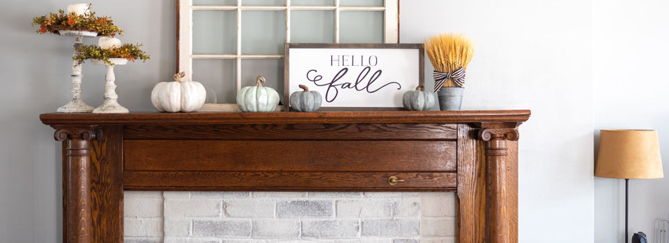 restored vintage wood fireplace mantle 