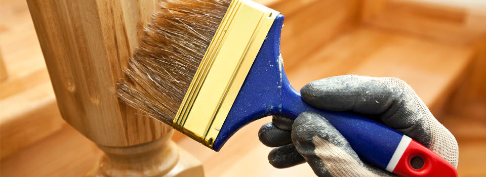 Person staining banister