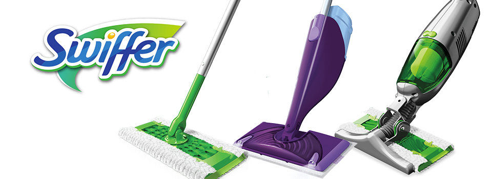 Swiffer logo and mops