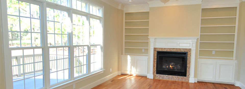 Built in bookshelves