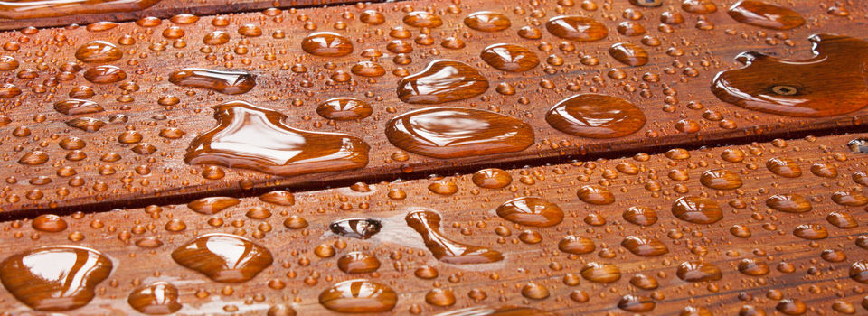 deck with water droplets on it