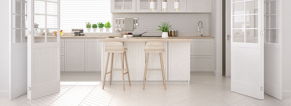 A very clean white kitchen