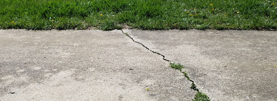 Cracked concrete