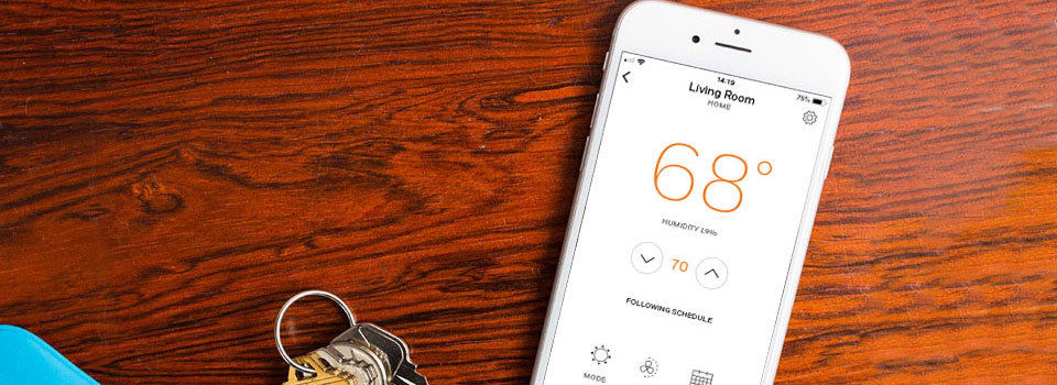 Phone with a smart thermostat app
