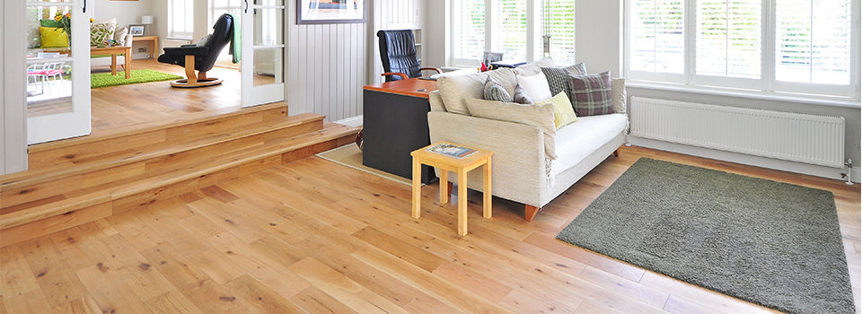 Laminate flooring in living room