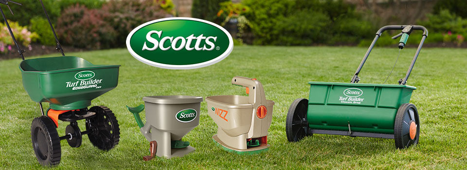 Four different Scotts lawn spreaders