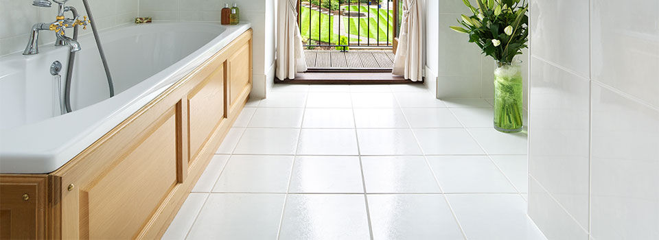 Bathroom with white tiles