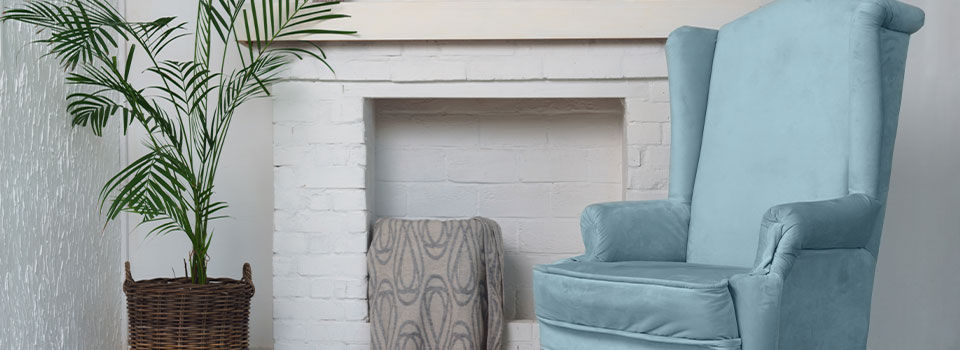 Painted brick fireplace