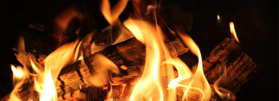 A close up image of a campfire 