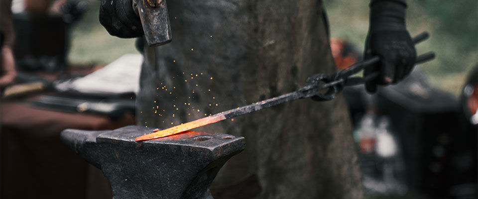 A person doing some metalworking