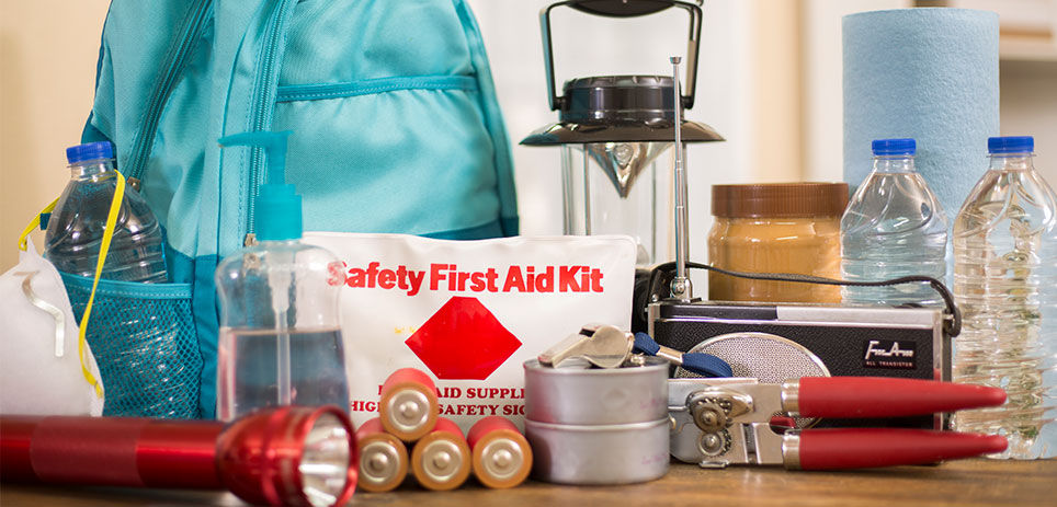 Emergency kit on a table